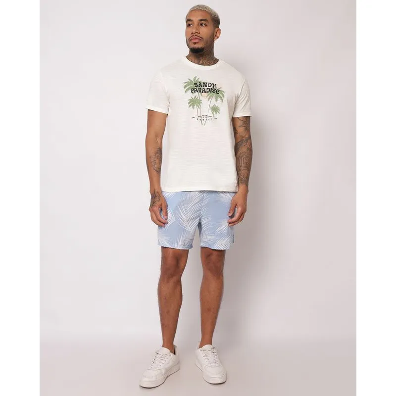 Bermuda Surf Masculina com Bolsos Estampada Azul P