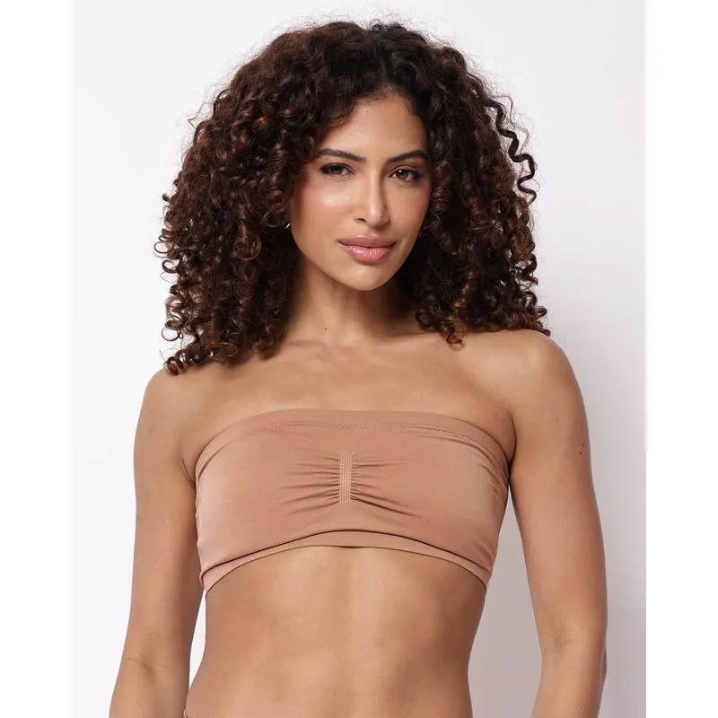 Top Faixa Feminino Sem Costura Bojo Removível Bege G