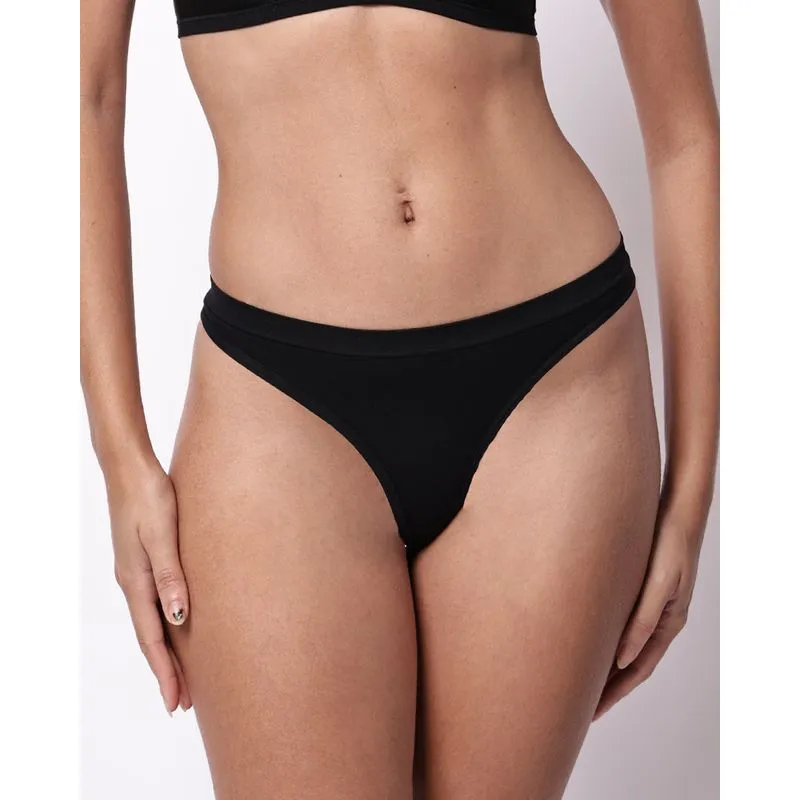 Calcinha Feminina Fio Dental Sem Costura Preta GG