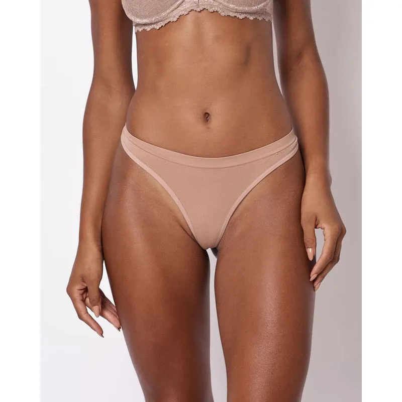 Calcinha Feminina Fio Dental Sem Costura Bege G