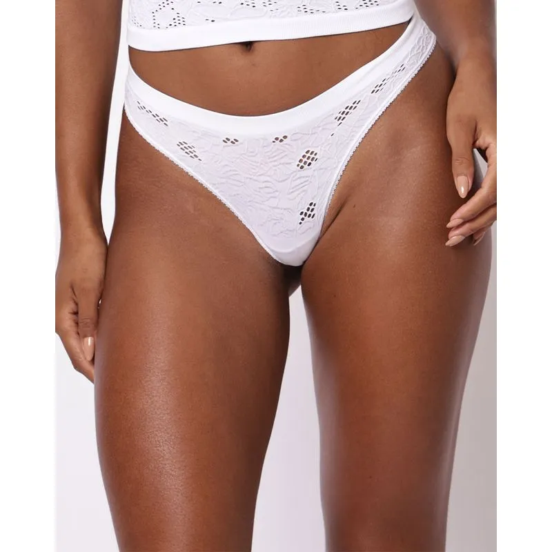Calcinha Biquini Feminina Renda Branca M