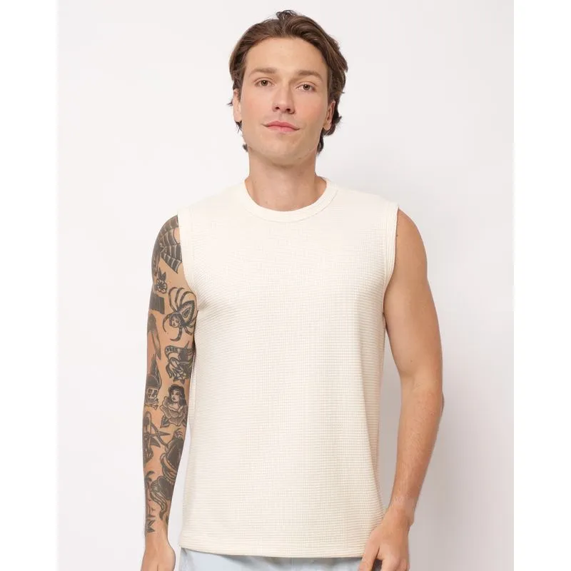 Regata Masculina Texturizada Off White M