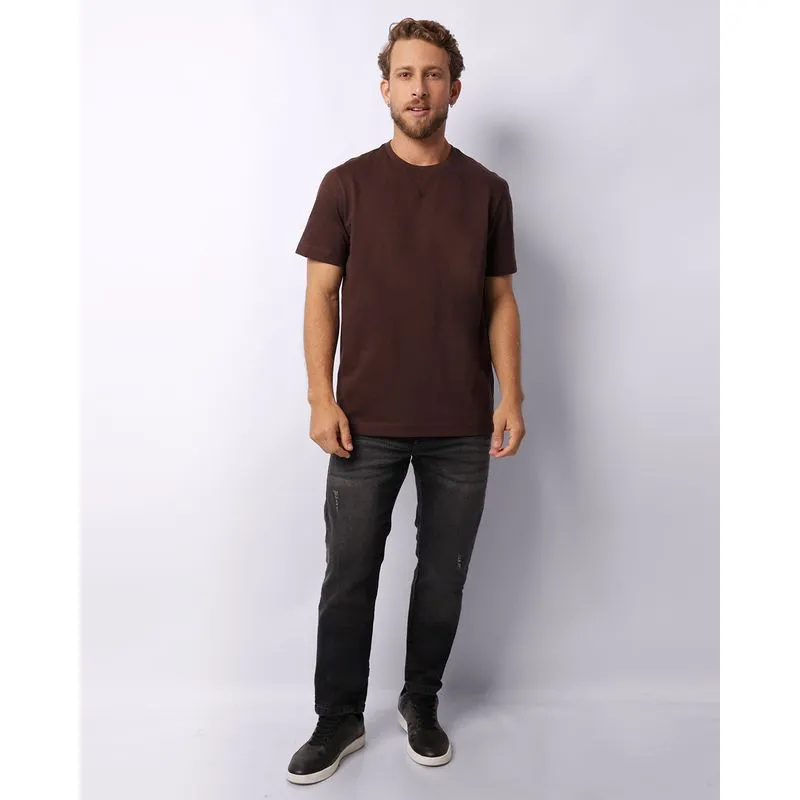 Calça Jeans Masculina Slim Com Puídos Cinza 44