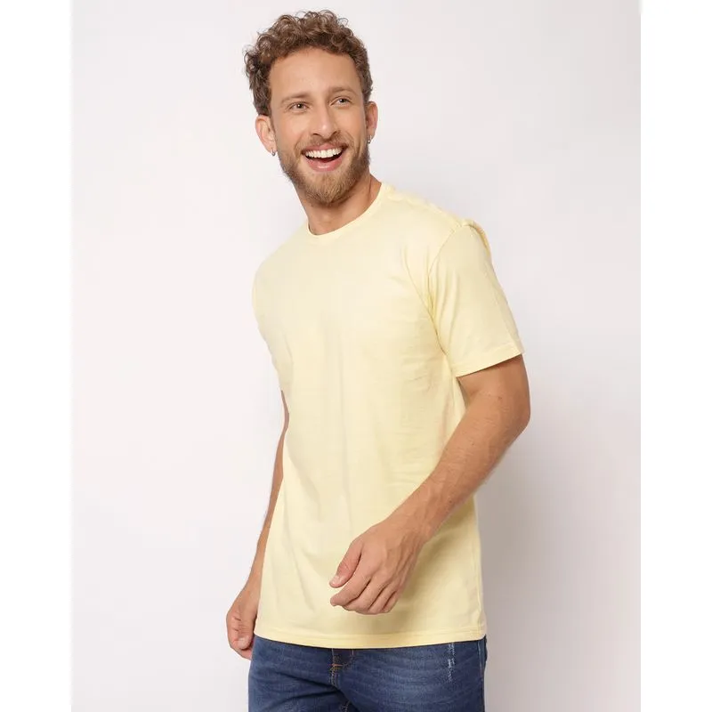 Camiseta Masculina Algodão Básica Manga Curta Amarela P