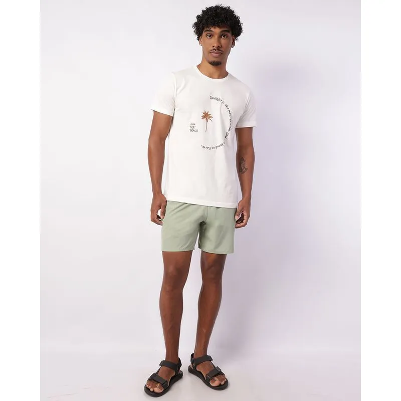Bermuda Surf Masculina Reta com Bolsos Cordão Verde GG