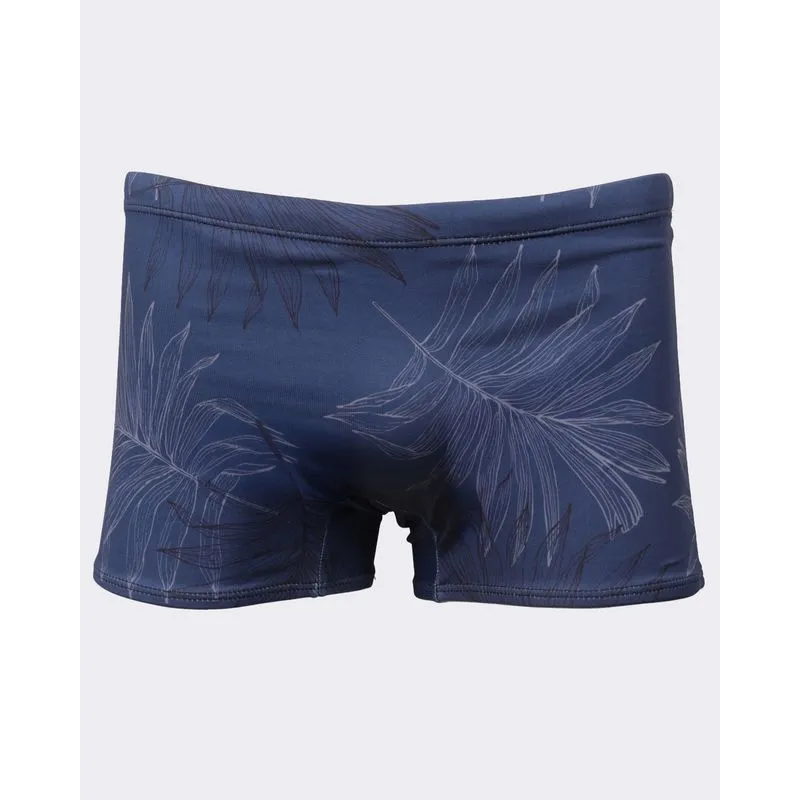 Sunga Box Plus Size Masculina Estampada Folhas Marinho P