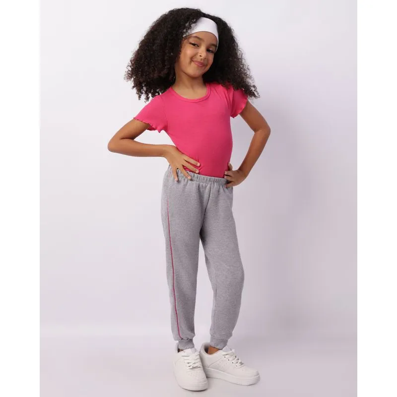 Calça Moletom Infantil Jogger Estampa Sortida Cinza 8