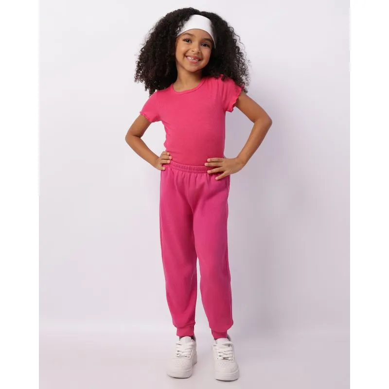 Calça Moletom Infantil Jogger Estampa Sortida Rosa Escuro 4