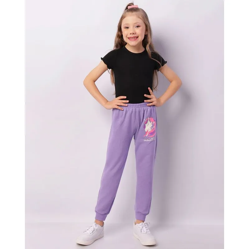 Calça Moletom Infantil Jogger Estampa Sortida Lilás 8