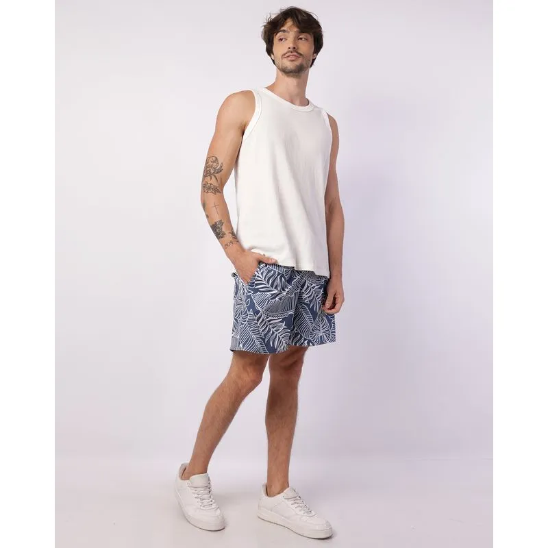 Bermuda Surf Masculina Estampada com Bolsos Azul GG