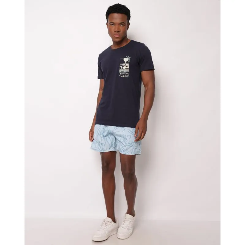 Bermuda Surf Masculina Microfibras Estampada Azul M
