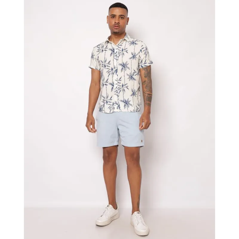 Bermuda Masculina Reta com Bolsos Cordão Azul P