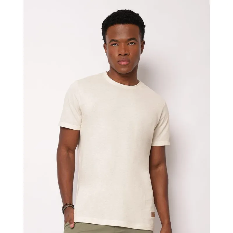 Camiseta Masculina Algodão com Linho Texturizada Off White G