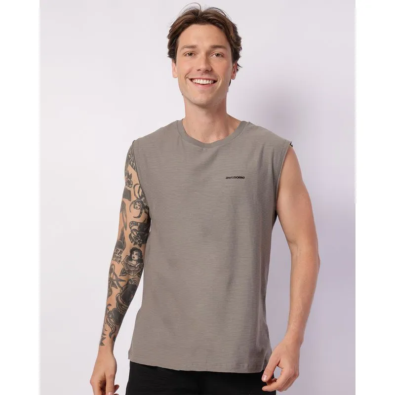 Regata Masculina Machão Texturizada Cinza G