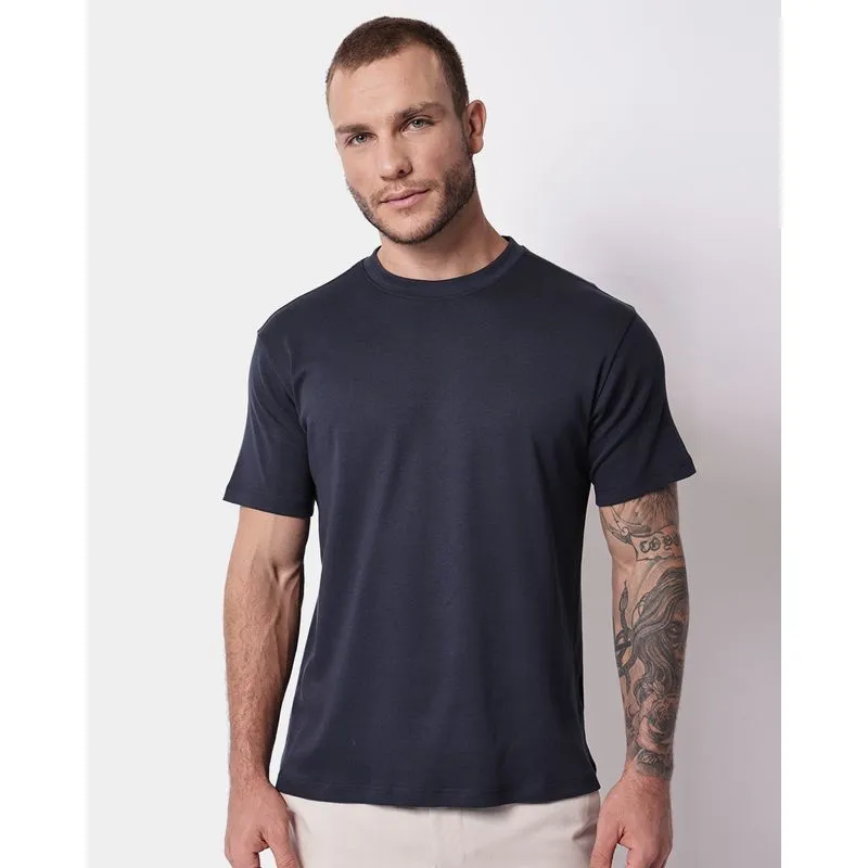 Camiseta Masculina Suedine Algodão Marinho P