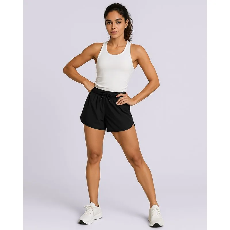 Short Fitness Feminino Boxer com Cordão Preto GG
