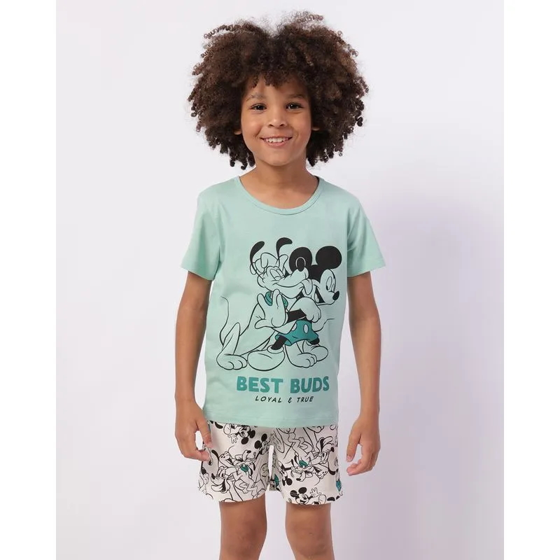 Pijama Infantil Curto Disney Pluto & Mickey Verde 6