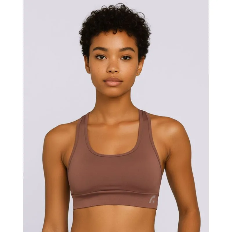 Top Feminino Nadador Fitter Fitness com Bojo Removível Marrom G