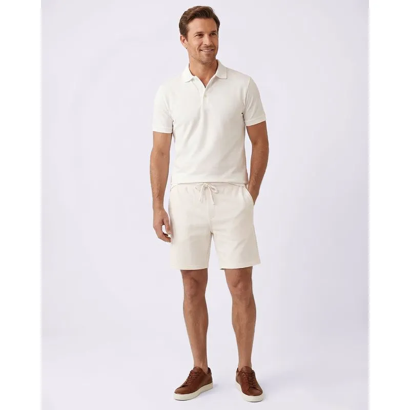 Bermuda Masculina Reta Texturizada Jacquard com Bolsos Off White P