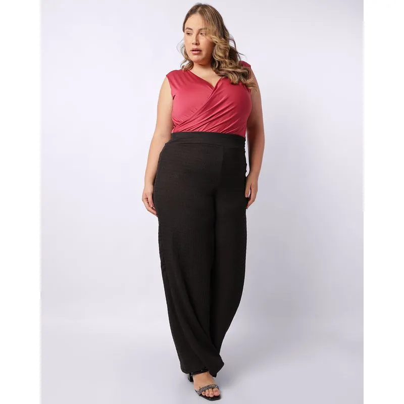 Body Plus Size Feminino Decote Transpassado Vinho G2