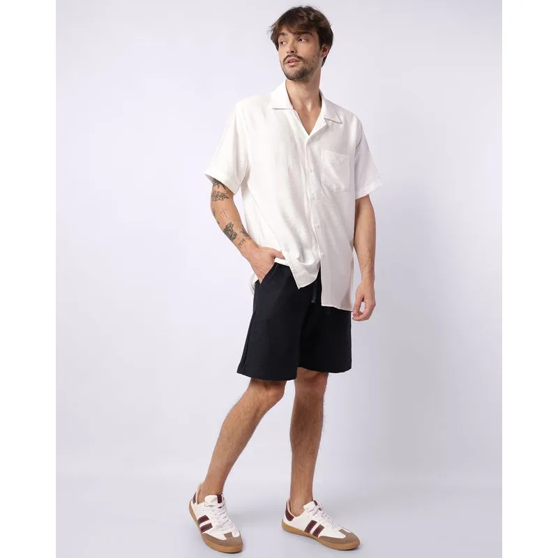 Bermuda Masculina Moletinho Texturizado com Bolso Marinho G