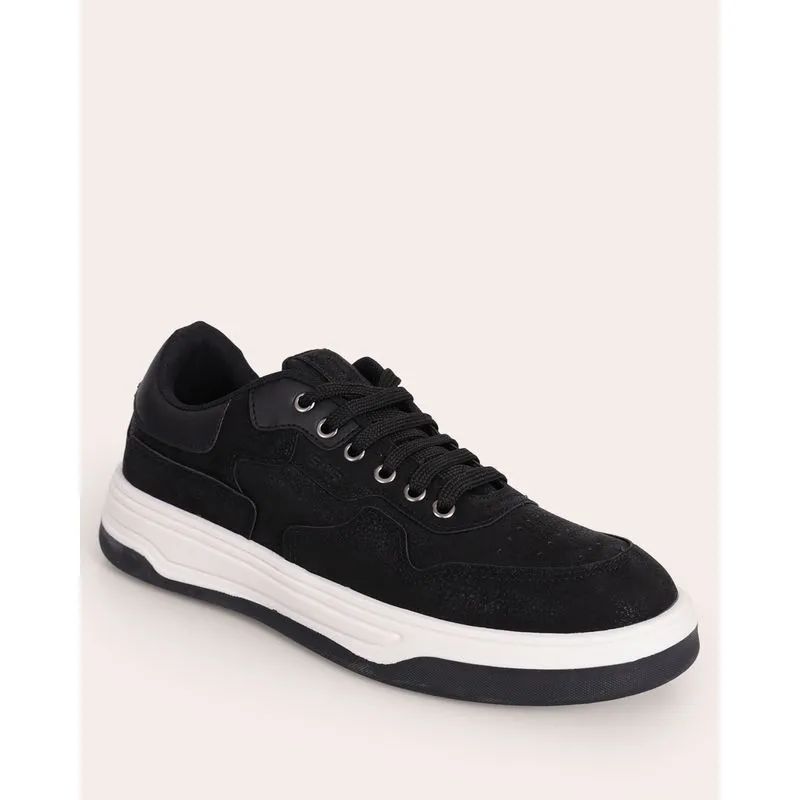 Tênis Masculino Casual com Recortes Preto 43