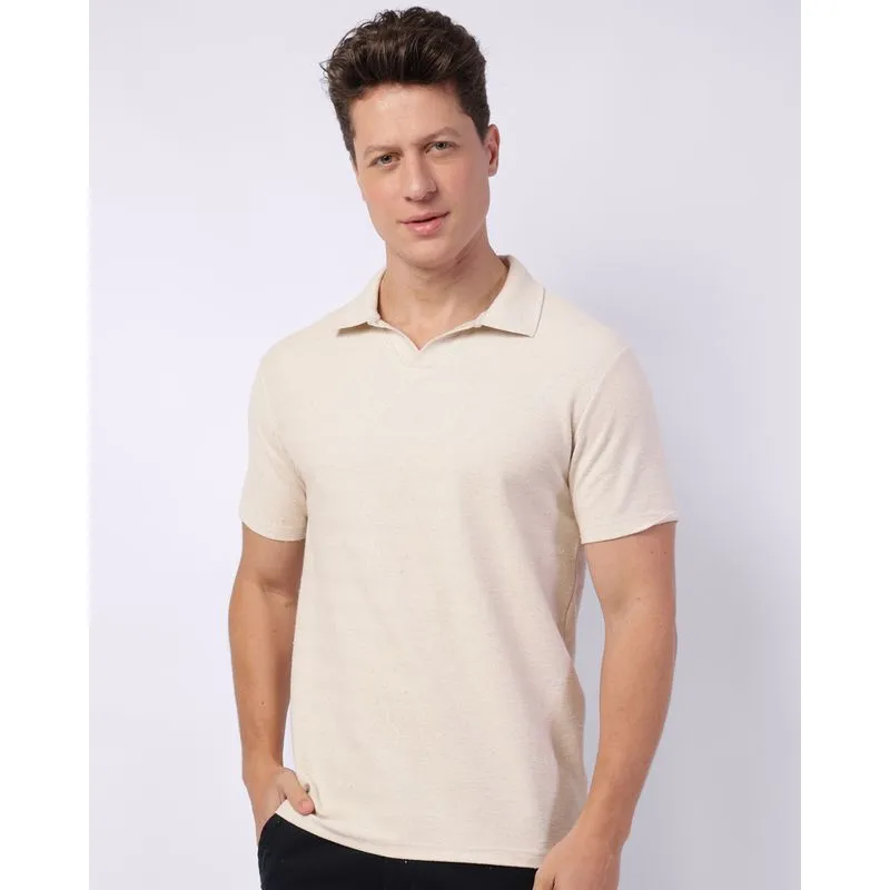 Camisa Polo Masculina Texturizada Botonê Off White M