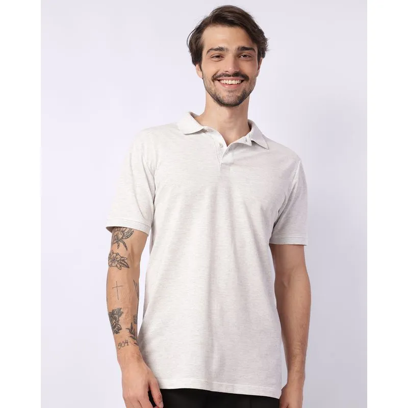 Camisa Polo Masculina Manga Curta Mesclada Off White G