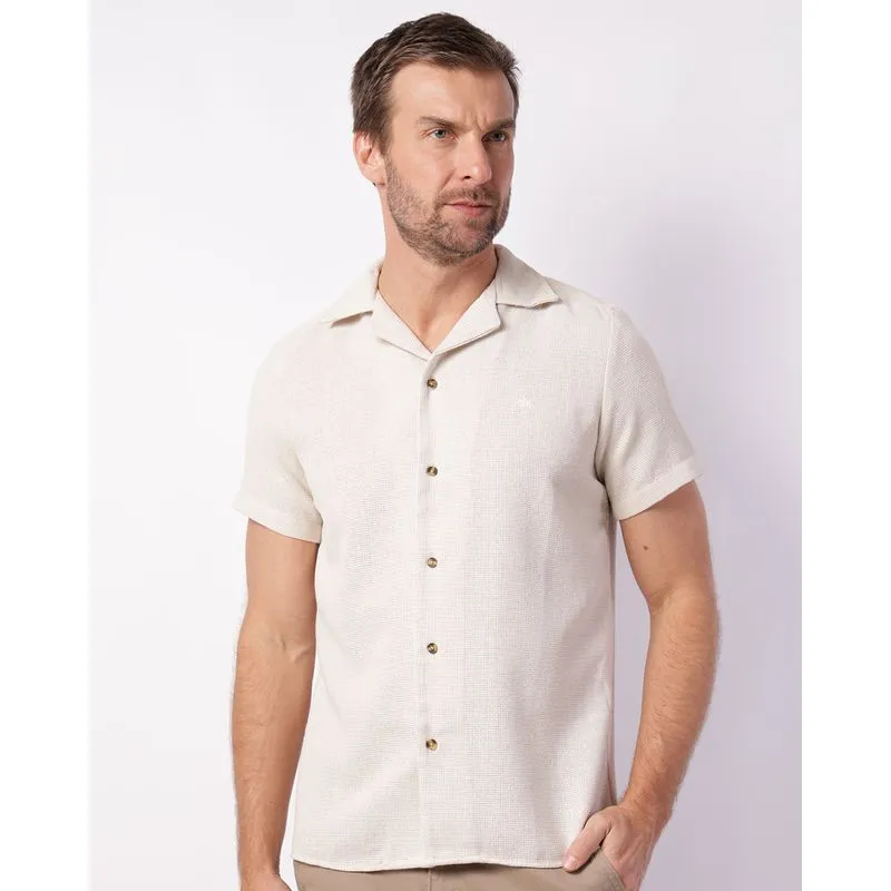 Camisa Masculina Texturizada Bege G
