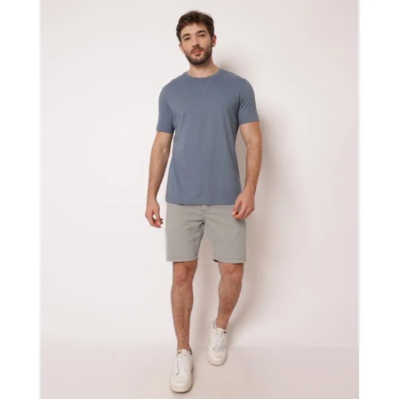 Bermuda Sarja Masculina Reta com Bolsos Cinza 38
