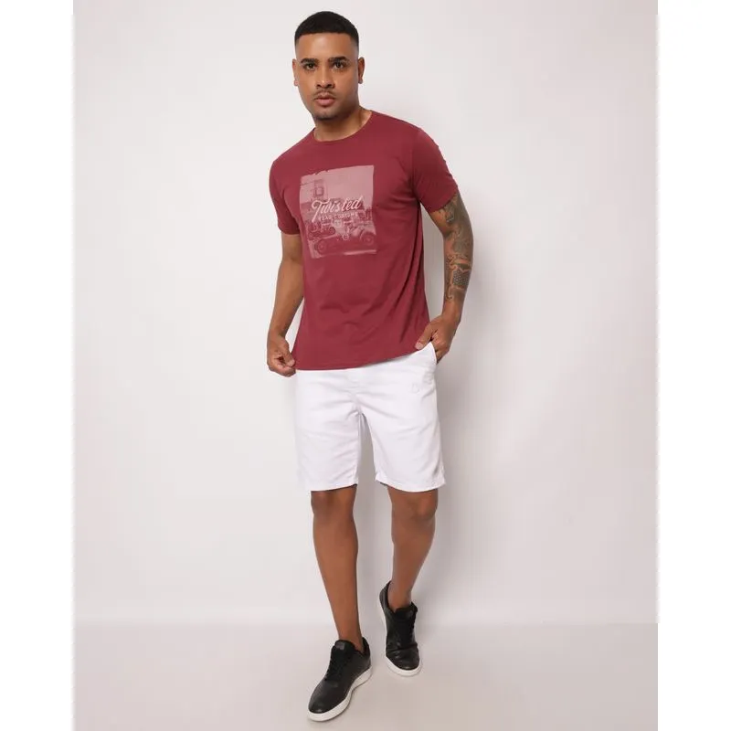 Bermuda Sarja Masculina Reta com Bolsos Branca 40