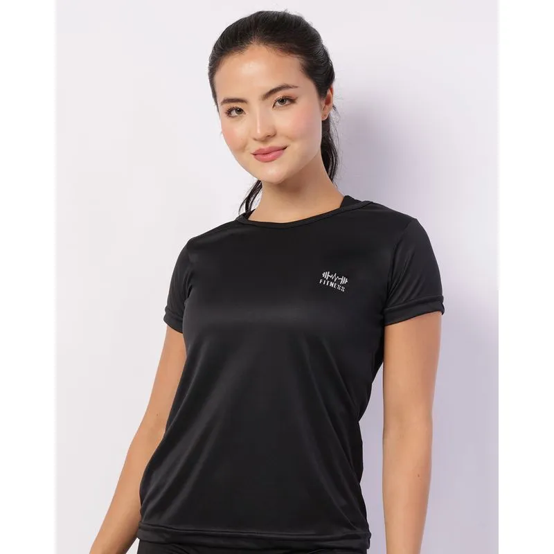 Camiseta Fitness Feminina Dry Fit Manga Curta Preta M