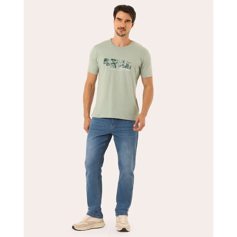 Calça Jeans Masculina Slim Pespontada com Bolsos Azul 48