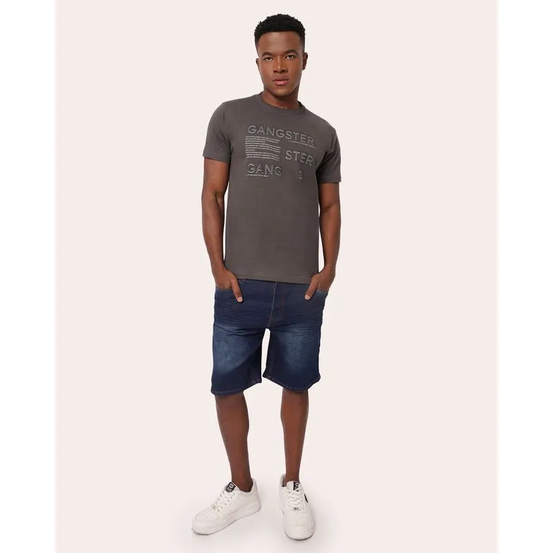 Bermuda Jeans Masculina Reta Azul 40