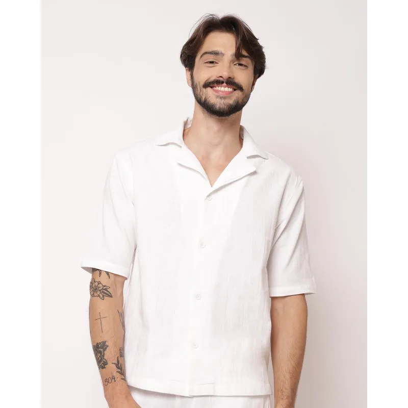 Camisa Masculina Algodão Manga Curta Off White XG