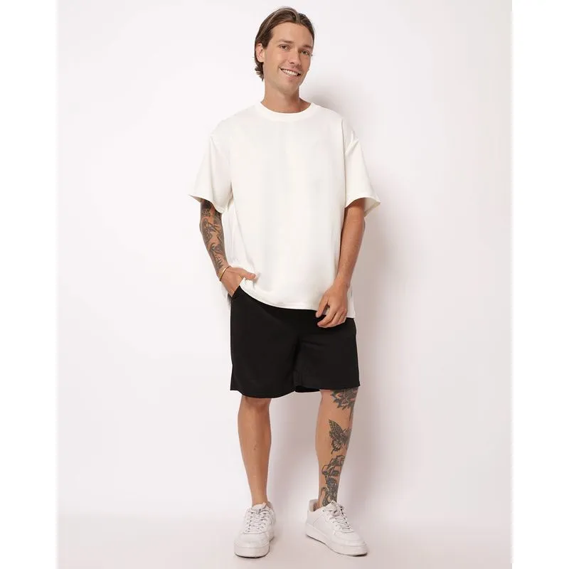 Bermuda Masculina Texturizada com Bolsos Preta XG