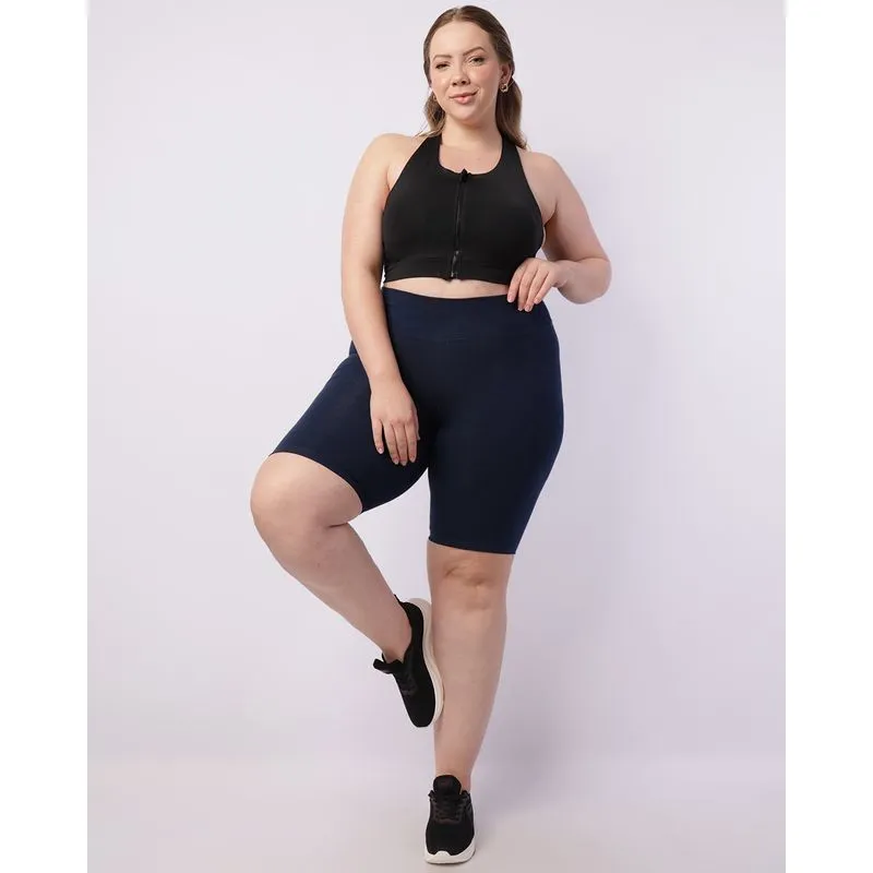 Bermuda Fitness Plus Size Feminina Ciclista Marinho G3