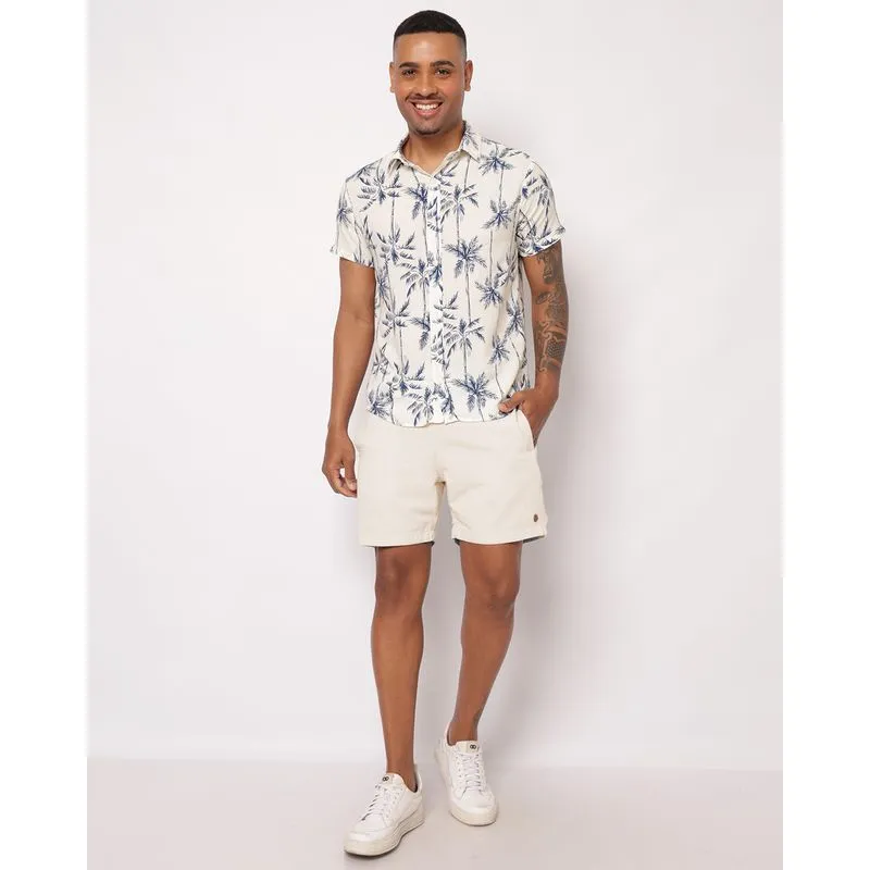 Bermuda Sarja Masculina Reta com Bolsos Listrada Off White GG