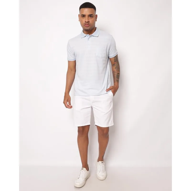 Bermuda Masculina Algodão Reta com Bolsos Branca GG