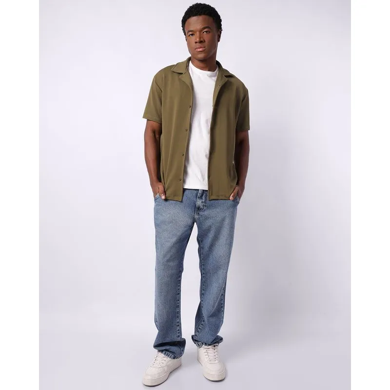 Calça Jeans Masculina Reta com Bolsos Azul 38