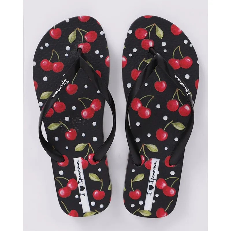 Chinelo Ipanema Feminino com Estampa Cereja Preto 35