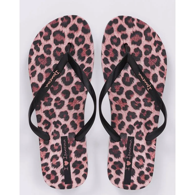Chinelo Ipanema Feminino com Estampa Oncinha Rosa 39/40