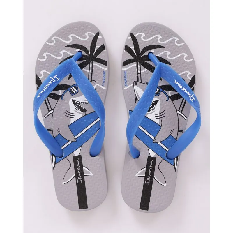 Chinelo Infantil Ipanema Estampado Tubarão Cinza 29/30