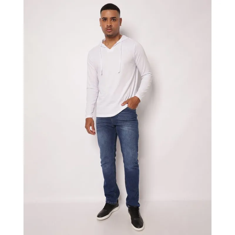 Calça Jeans Masculina Slim com Bolsos Azul 44