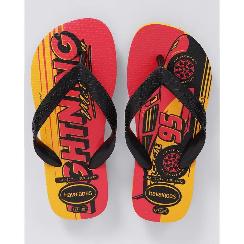 Chinelo Havaianas Infantil Carros Amarelo 29/30