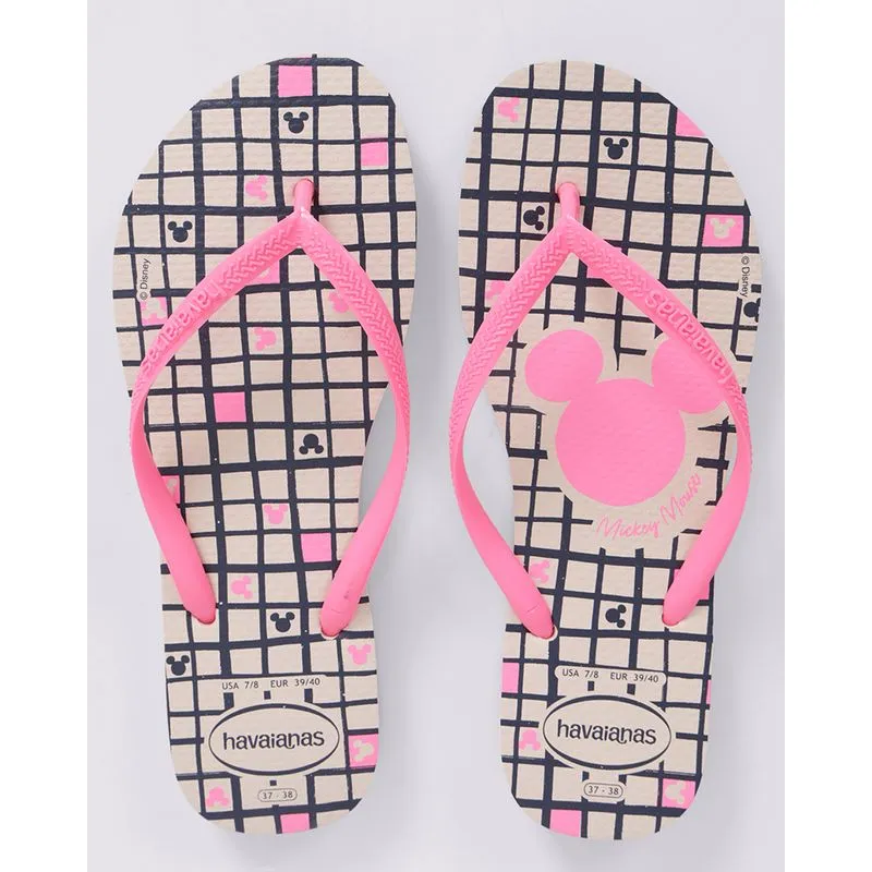 Chinelo Havaianas Feminino Slim Minnie Bege 39/40