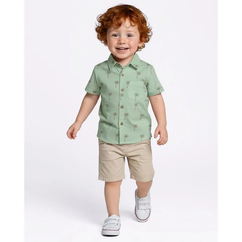 Camisa Bebê Estampada Tropical Verde 3