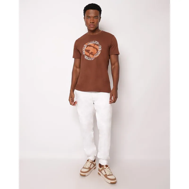 Calça Sarja Masculina Jogger com Amarração Branca GG