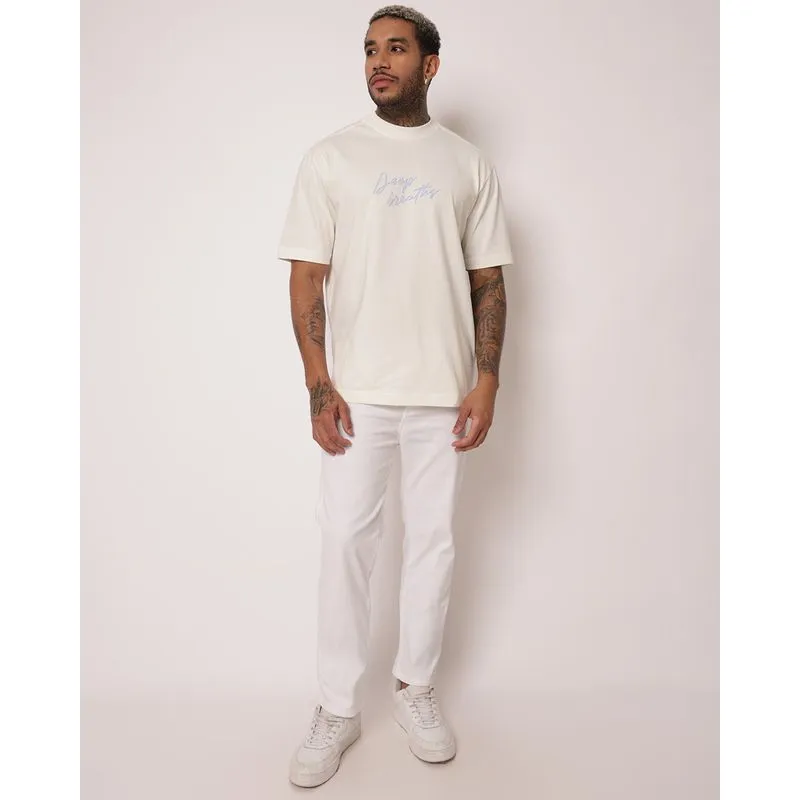 Calça Sarja Masculina LED Lisa Branca 46