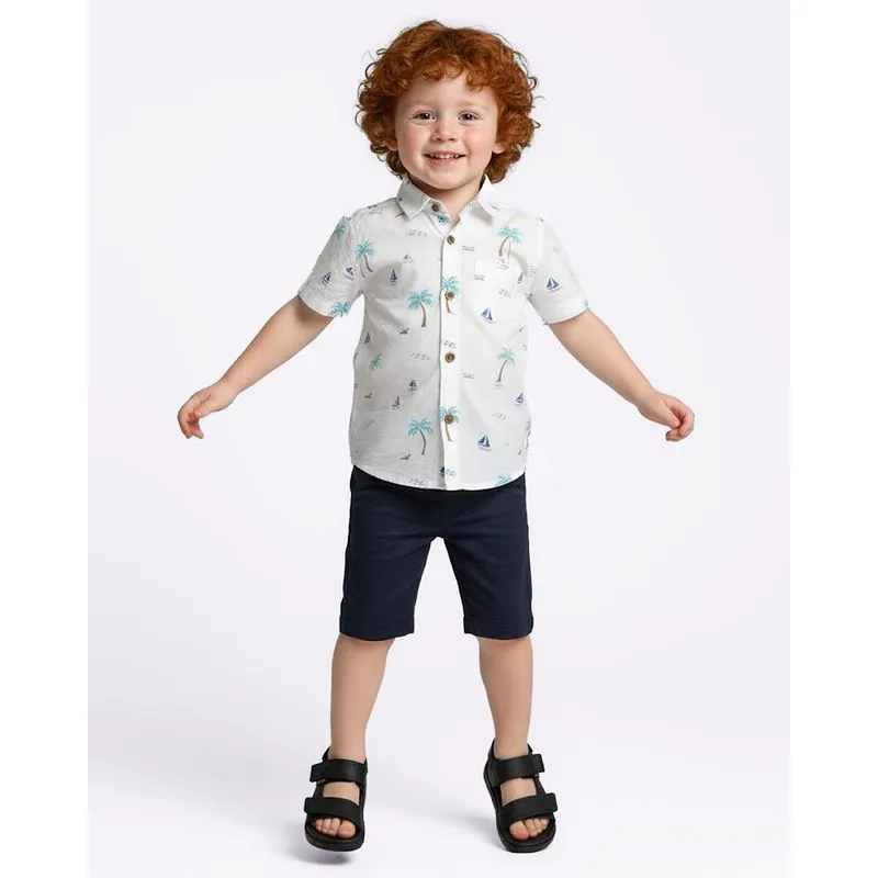 Camisa Bebê Estampada Tropical Off White 2